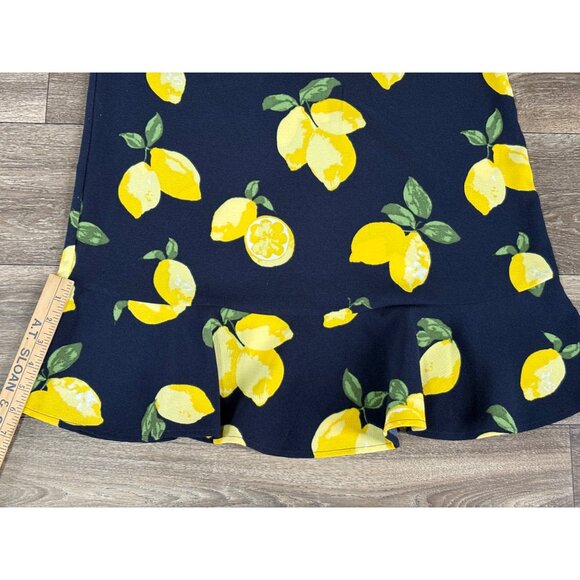 Mud Pie 🍋 Lana Flounce Dress 🍋 Navy Blue Yellow Lemons 🍋 Size SMALL 4-6 - Picture 9 of 11